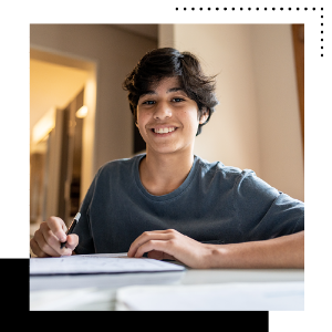 teen boy studying